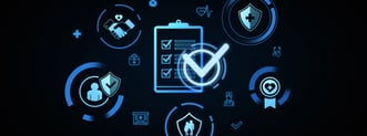 Pieces of healthcare data to represent marketing for healthcare and HIPAA compliance 