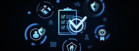 Pieces of healthcare data to represent marketing for healthcare and HIPAA compliance